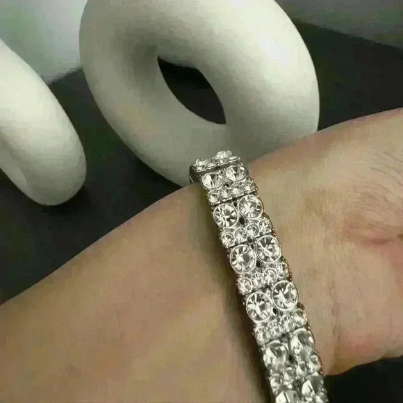 Women’s silver  diamond beaded bracelet - Picture 2 of 6